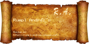 Rumpl András névjegykártya